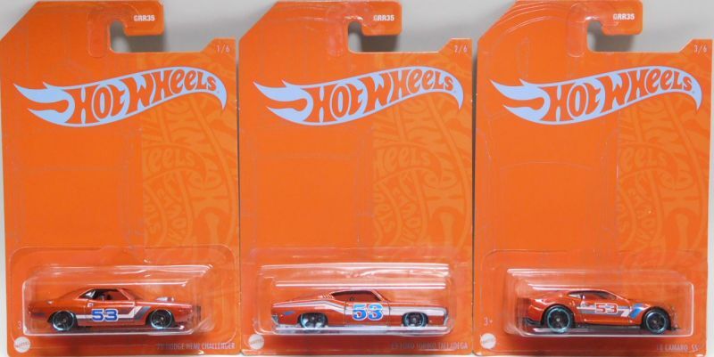 画像: 2021 HW 53ND ANNIVERSARY BLUE AND ORANGE SERIES2 【6種セット（CHASE含む）】'70 DODGE HEMI CHALLENGER/'69 FORD TORINO TALLADEGA/'18 CAMARO SS/'71 PORSCHE 911/PROJECT SPEEDER/GAZELLA R (CHASE) (予約不可）