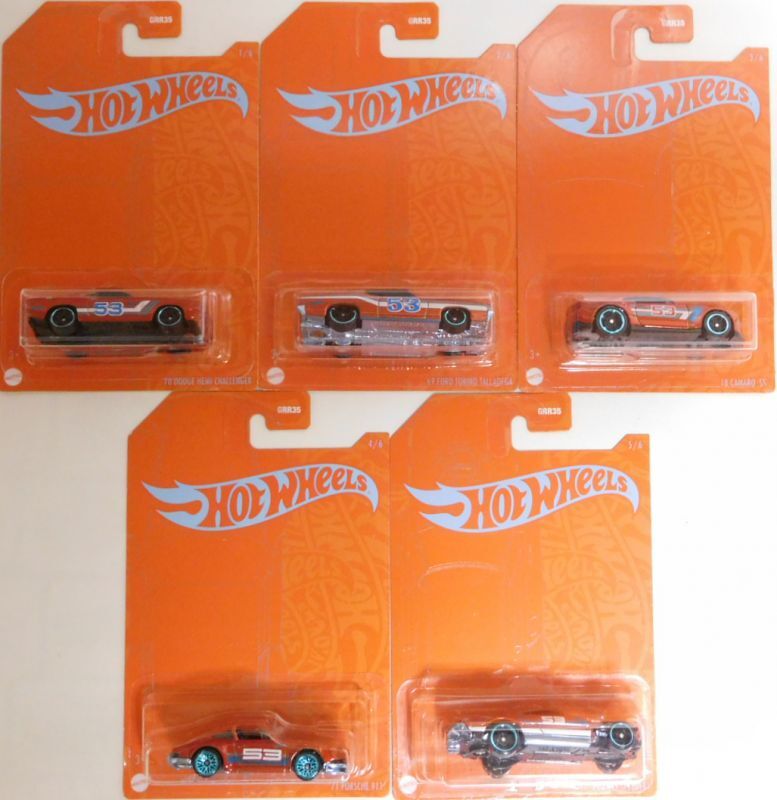 画像: 2021 HW 53ND ANNIVERSARY BLUE AND ORANGE SERIES2 【5種セット】'70 DODGE HEMI CHALLENGER/'69 FORD TORINO TALLADEGA/'18 CAMARO SS/'71 PORSCHE 911/PROJECT SPEEDER (予約不可）