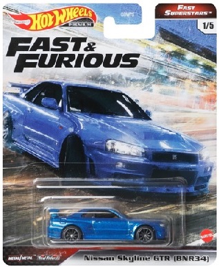 画像: 2021 HW PREMIUM FAST & FURIOUS "FAST SUPERSTARS" 【NISSAN SKYLINE GT-R (BNR34)】BLUE/RR