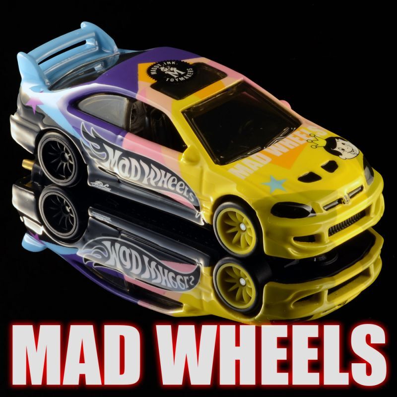 画像: MAD WHEELS (マッドホイール） 【"80's STYLE EK FERIO" HONDA CIVIS SI(カスタム完成品)】YELLOW-BLUE/RR（送料サービス適用外） 