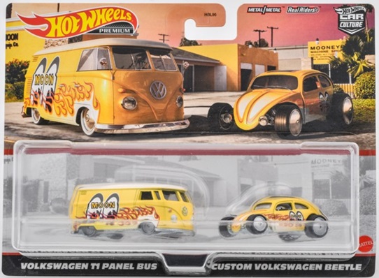 画像: 2021 HW CAR CULTURE "PREMIUM 2PACK" 【"MOONEYES" VOLKSWAGEN T1 PANEL BUS / CUSTOM VOLKSWAGEN BEETLE】YELLOW/RR