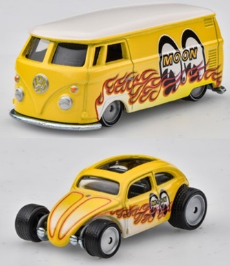 画像: 2021 HW CAR CULTURE "PREMIUM 2PACK" 【"MOONEYES" VOLKSWAGEN T1 PANEL BUS / CUSTOM VOLKSWAGEN BEETLE】YELLOW/RR