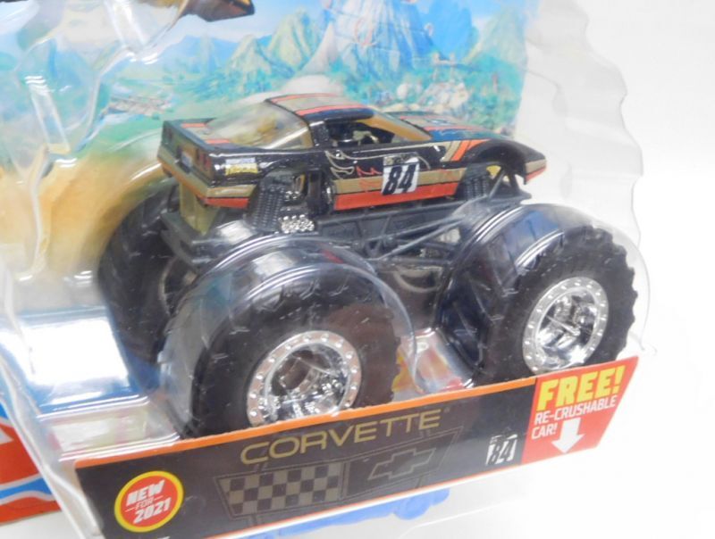 画像: 2021 HW MONSTER TRUCKS! 【CORVETE】 BLACK (includes RE-CRUSHABLE CAR)(予約不可）