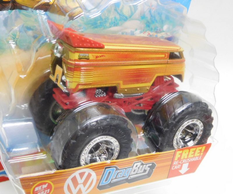 画像: 2021 HW MONSTER TRUCKS! 【VW DRAG BUS】 YELLOW-ORANGE (includes RE-CRUSHABLE CAR)(予約不可）