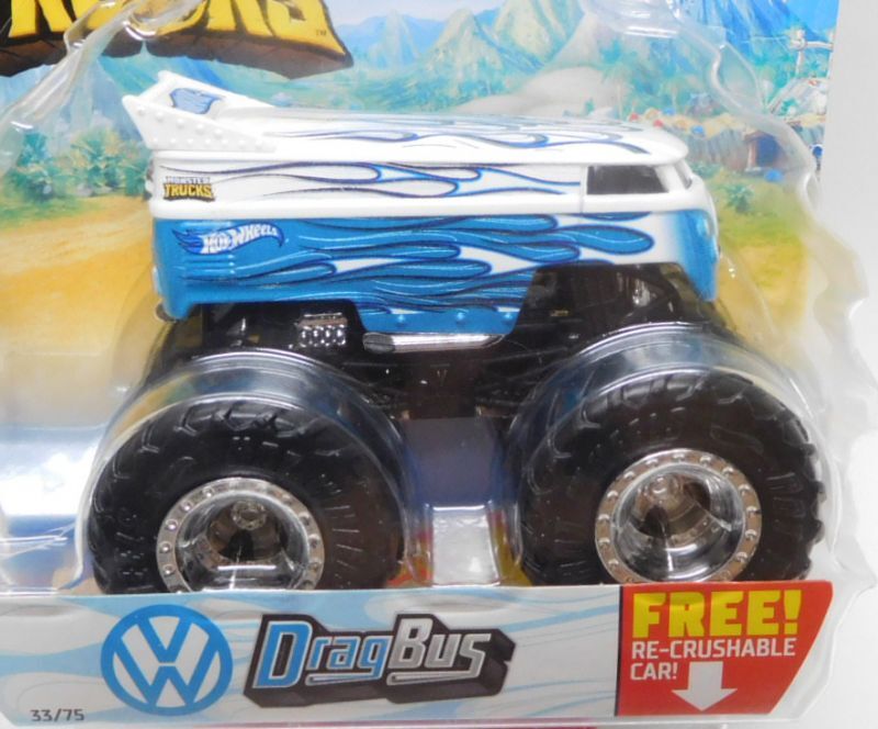 画像: 2021 HW MONSTER TRUCKS! 【VW DRAG BUS】 WHITE-AQUA (includes RE-CRUSHABLE CAR)(予約不可）