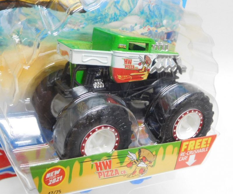 画像: 2021 HW MONSTER TRUCKS! 【HW PIZZA co.(BONE SHAKER)】 LT.GREEN (includes RE-CRUSHABLE CAR)(予約不可）