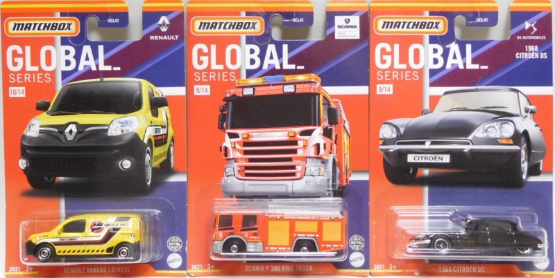 画像: 2021 MATCHBOX GLOBAL SERIES 【7種セット - B】1968 Citroen DS/Scania P 360 Fire Truck/Renault Kangoo Express/Lamborghini Gallardo Police/BMW M5 Police/Renault Master Ambulance/Scania P 360 Fire Truck (予約不可）