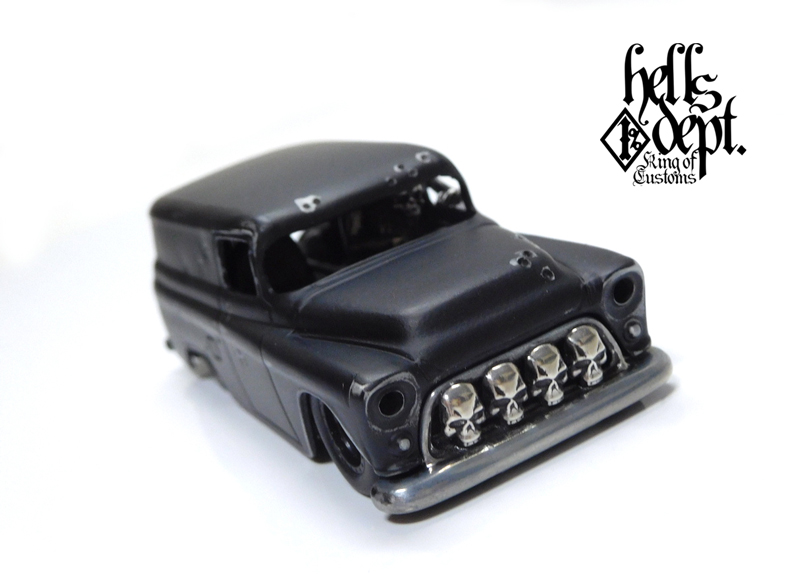 画像: HELLS DEPT 2021 - COVA MANUFACTURING FACTORY 【'55 CHEVY PANEL "BULLET HOLES" with SKULL DRIVER (カスタム完成品）】FLAT BLACK/RR （送料サービス適用外）