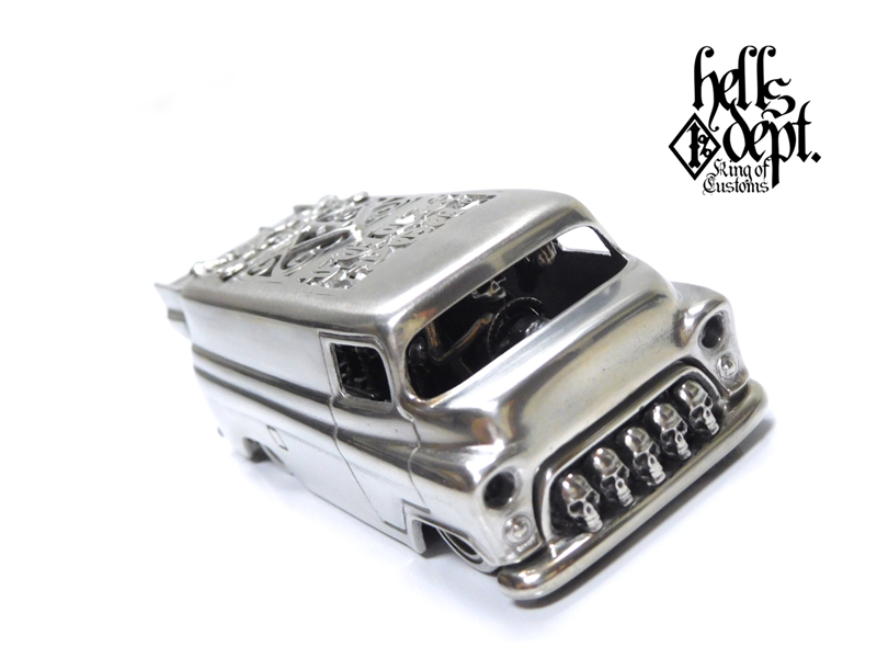 画像: HELLS DEPT 2021 - COVA MANUFACTURING FACTORY 【CUSTOMIZED '55 CHEVY PANEL BUS with SKULL DRIVER (カスタム完成品）】CHROME/WHITE METAL WHEELS （送料サービス適用外）