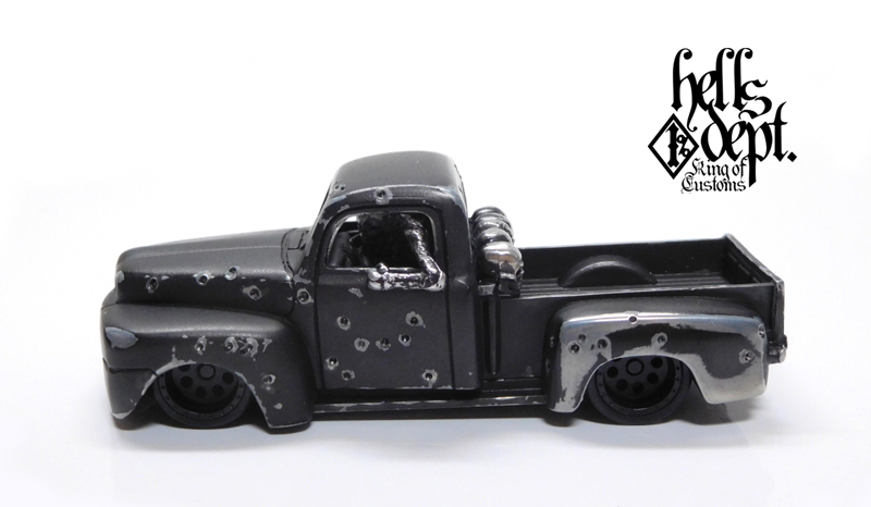 画像: HELLS DEPT 2021 - COVA MANUFACTURING FACTORY 【'49 FORD F1 "BULLET HOLES" with SKULL DRIVER (カスタム完成品）】FLAT BLACK/RR （送料サービス適用外）