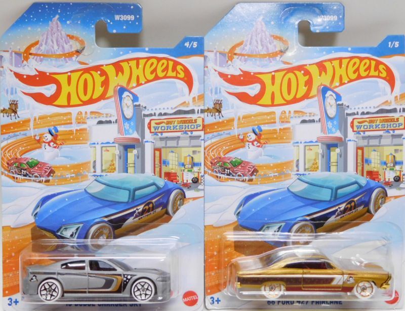 画像: 2021 WALMART EXCLUSIVE HOLIDAY HOT RODS + 2022 HAPPY NEW YEAR 【5種セット】 CARBONATOR/'66 FORD 427 FAIRLANE/'15 DODHE CHARGER SRT/FORD ESCORT/AVANT GARAGE （予約不可）