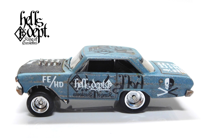 画像: HELLS DEPT 2021 - カツヌマ製作所 【1963 CHEVY NOVA (カスタム完成品）】サビ-FLAT BLACK-PALE BLUE/RR （送料サービス適用外）