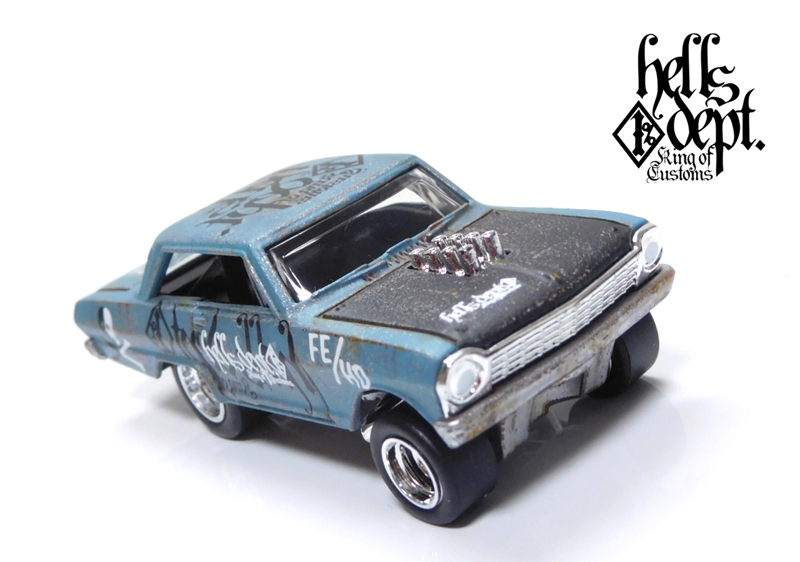 画像: HELLS DEPT 2021 - カツヌマ製作所 【1963 CHEVY NOVA (カスタム完成品）】サビ-FLAT BLACK-PALE BLUE/RR （送料サービス適用外）