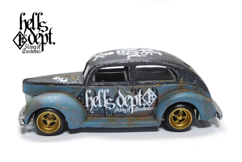 画像: HELLS DEPT 2021 - カツヌマ製作所 【FAT FENDERED 1940 (カスタム完成品）】サビ-FLAT BLACK-PALE BLUE/RR （送料サービス適用外）