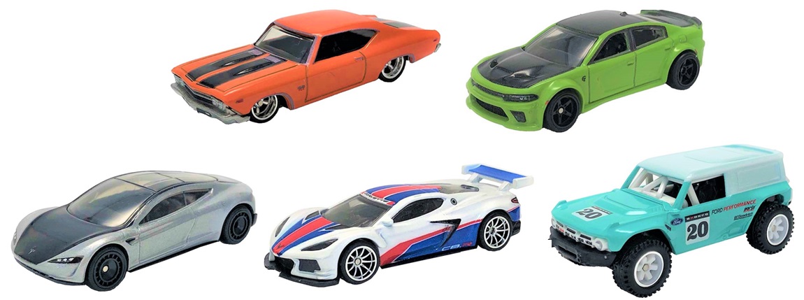 画像: 2022 HW CAR CULTURE 【Jアソート AMERICAN SCENE (5種セット）】'69 CHEVELLE SS 396/'20 DODGE CHARGER HELLCAT/CORVETTE C8.R/TESLA ROADSTER/FORD BRONCO R