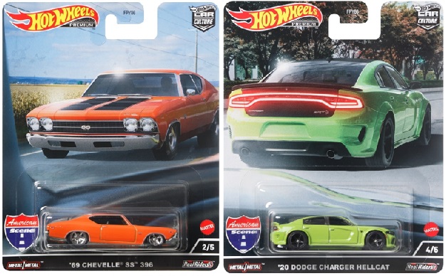 画像: 2022 HW CAR CULTURE 【Jアソート AMERICAN SCENE (5種セット）】'69 CHEVELLE SS 396/'20 DODGE CHARGER HELLCAT/CORVETTE C8.R/TESLA ROADSTER/FORD BRONCO R