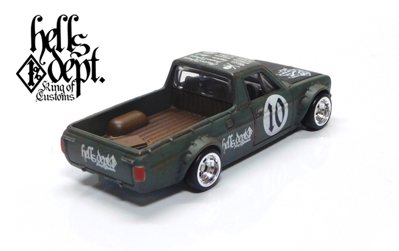 画像: HELLS DEPT 2022 - カツヌマ製作所 【1975 DATSUN SUNNY TRUCK(カスタム完成品）】サビ-OLIVE/RR （送料サービス適用外）