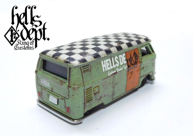 画像: HELLS DEPT 2022 - カツヌマ製作所 【VOLKSWAGEN T1 PANEL BUS(カスタム完成品）】サビ-MOSSGREEN/RR （送料サービス適用外）