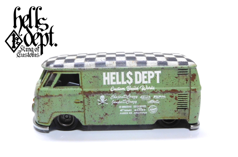 画像: HELLS DEPT 2022 - カツヌマ製作所 【VOLKSWAGEN T1 PANEL BUS(カスタム完成品）】サビ-MOSSGREEN/RR （送料サービス適用外）