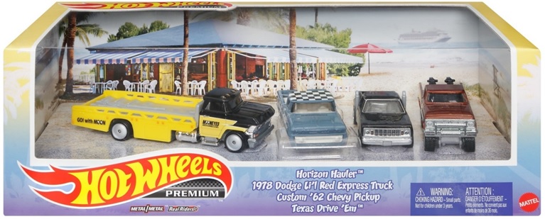 画像: 2022 HW PREMIUM COLLECTOR SET 【PICKUP TRUCKS】 Texas Drive 'Em/1978 Dodge Li'l Red Express Truck/Custom '62 Chevy Pickup/Horizon Hauler(MOONEYES)