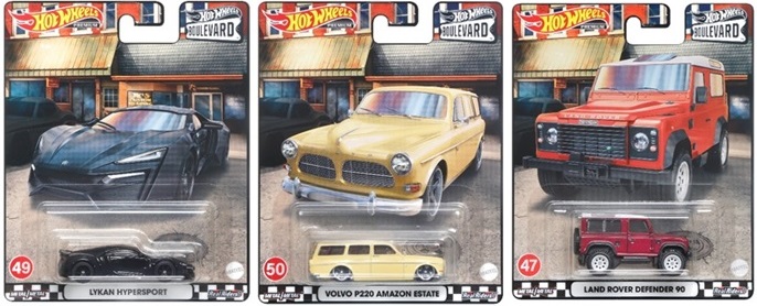 画像: 2022 HW BOULEVARD 【Kアソート　5種セット】'75 BRE DATSUN SUNNY TRUCK (B120)/'67 AUSTIN MINI PICKUP/LYKAN HYPERSPORT/VOLVO P220 AMAZON ESTATE/LAND ROVER DEFENDER 90