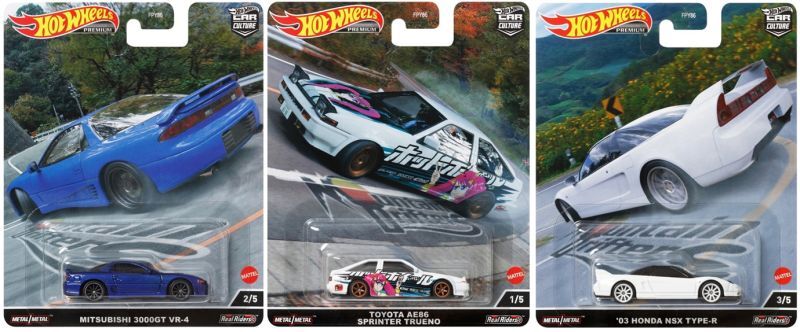 画像: 2022 HW CAR CULTURE 【Lアソート MOUNTAIN DRIFTERS（5種セット）】LB-ER34 SUPER SILHOUETTE NISSAN SKYLINE/'95 TOYOTA CELICA GT-FOUR/MITSUBISHI 3000GT VR-4/TOYOTA AE86 SPRINTER TRUENO/'03 HONDA NSX TYPE-R