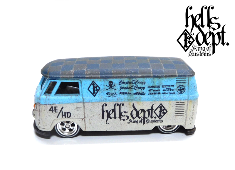 画像: HELLS DEPT 2022 - カツヌマ製作所 【VOLKSWAGEN T1 PANEL BUS (カスタム完成品）】サビ-PALE BLUE/RR （送料サービス適用外）