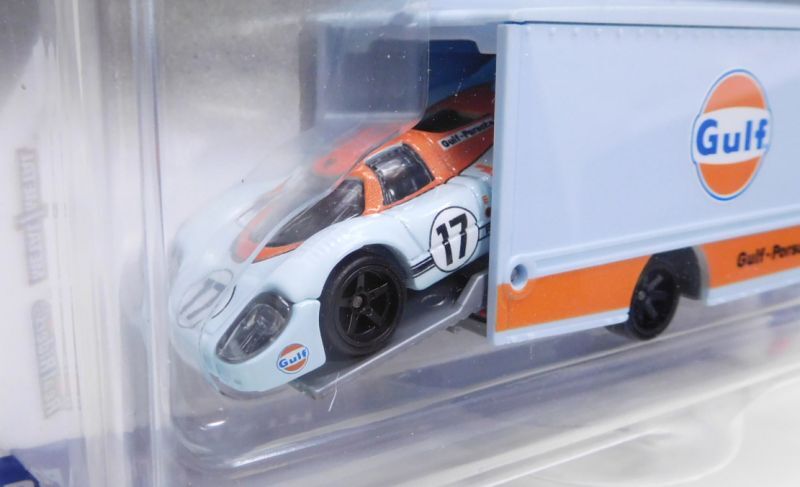 画像: HW CAR CULTURE - 2022 TEAM TRANSPORT 【"GULF" PORSCHE 917 LH/FLEET FLYER】LT.BLUE-ORANGE/RR