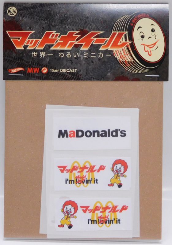 画像: MAD WHEELS (マッドホイール） 【"マッドナルド" ステッカー 2枚入り for RAIJIN EXPRESS(カスタム用ステッカー）】 WHITE（送料サービス適用外） 