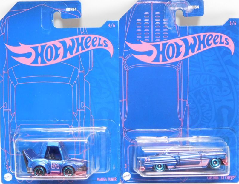 画像: 2022 HW 54TH ANNIVERSARY BLUE AND PINK 【6種セット（CHASE含む）】NISSAN SKYLINE 2000 GT-R/NITRO TAILGATER/MANGA TUNER/CUSTOM '53 CHEVY/'70 VOLKSWAGEN BAJA BUG（おひとり様1セットのみ）（予約不可）