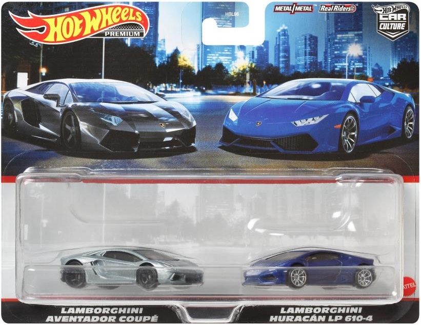 画像: 2022 HW CAR CULTURE "PREMIUM 2PACK" 【ランボルギーニ アヴェンタドール クーペ／ランボルギーニ ウラカン LP 610-4】GRAY-BLUE/RR