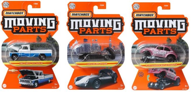 画像: 【2022 MATCHBOX MOVING PARTS　"F"アソート 8個入り】フォード GT40/1980 メルセデス・ベンツ 450 SEL/1956 モーリスマイナー/1964 シェビー C10 ピックアップ/ポルシェ 550 スパイダー/72 フォルクスワーゲン ビートル ドラッグスター