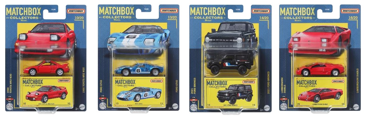 画像: 2022 MATCHBOX COLLECTORS　【"P"アソート 4種セット】1990 トヨタ MR2 W20/フォード GT40/2021 フォード ブロンコ/ランボルギーニ ディアブロ 