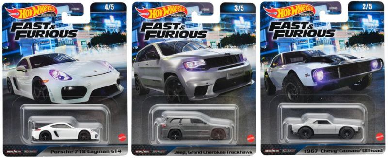 画像: 2023 HW FAST & FURIOUS (ワイルド・スピード) 【Aアソート5種セット】 NISSAN SKYLINE GT-R (BNR34)/MAZDA RX-7 FD/PORSCHE 718 CAYMAN GT4/JEEP GRAND CHEROKEE TRACKHAWK/1967 CHEVY CAMARO OFFROAD