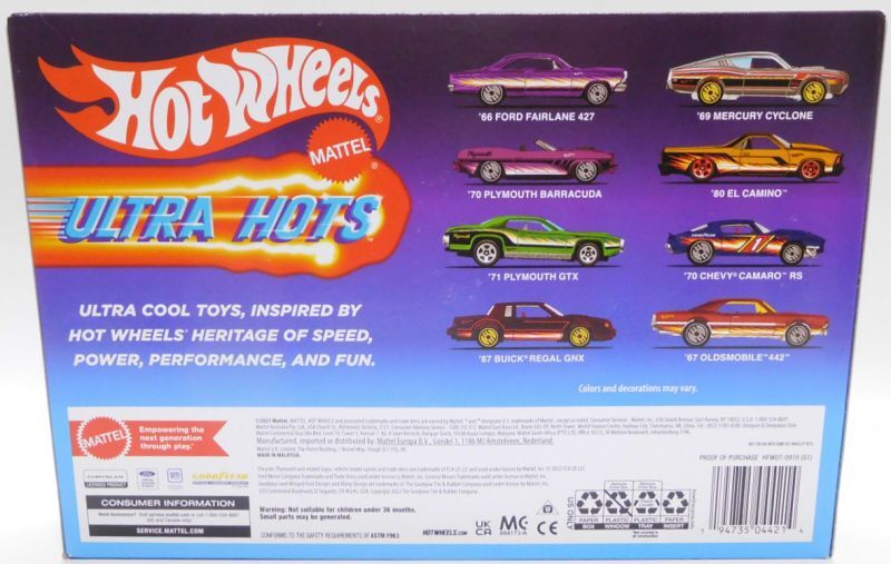 画像: 2022 TARGET EXCLUSIVE 【ULTRA HOTS 8-PACK】'66 Ford Fairlane 427/'69 Mercury Cyclone/'70 Plymouth Barracuda/'80 El Camino/'71 Plymouth GTX/'70 Chevy Camaro RS/'87 Buick Regal GNX/67 Oldsmobile 442