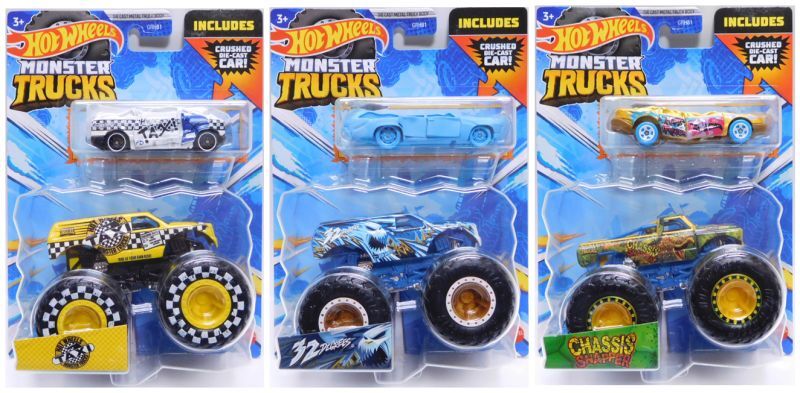 画像: 【US版】 2023 HW MONSTER TRUCKS DUO!  【"INCLUDED DIE-CAST CAR!" Lアソート (8個入り）】(お取り置き不可）