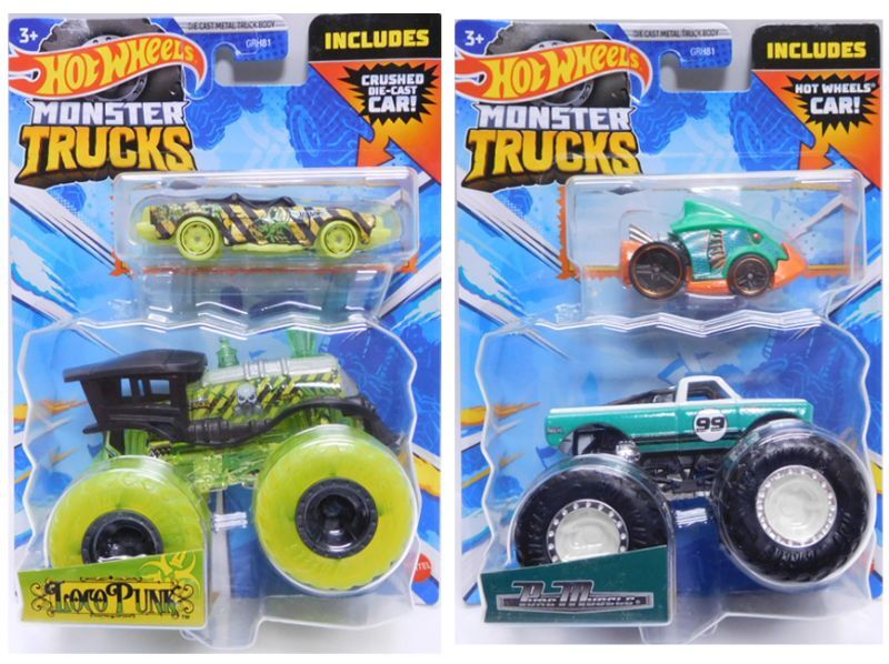 画像: 【US版】 2023 HW MONSTER TRUCKS DUO!  【"INCLUDED DIE-CAST CAR!" Lアソート (8個入り）】(お取り置き不可）