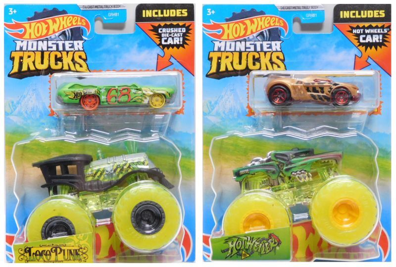 画像: 【US版】 2023 HW MONSTER TRUCKS DUO!  【"INCLUDED DIE-CAST CAR!" Kアソート (8個入り）】(お取り置き不可）(予約不可)