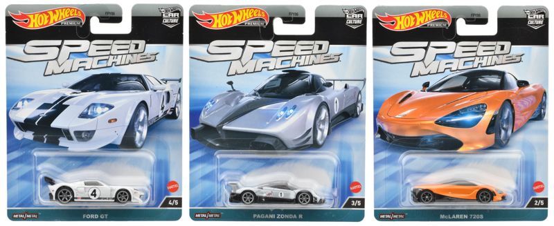 画像: 2023 HW CAR CULTURE【"SPEED MACHINES " 5種セット】LAMBORGHINI VENENO/PORSCHE 911 GT3/FORD GT/PAGANI ZONDA R/McLAREN 720S/