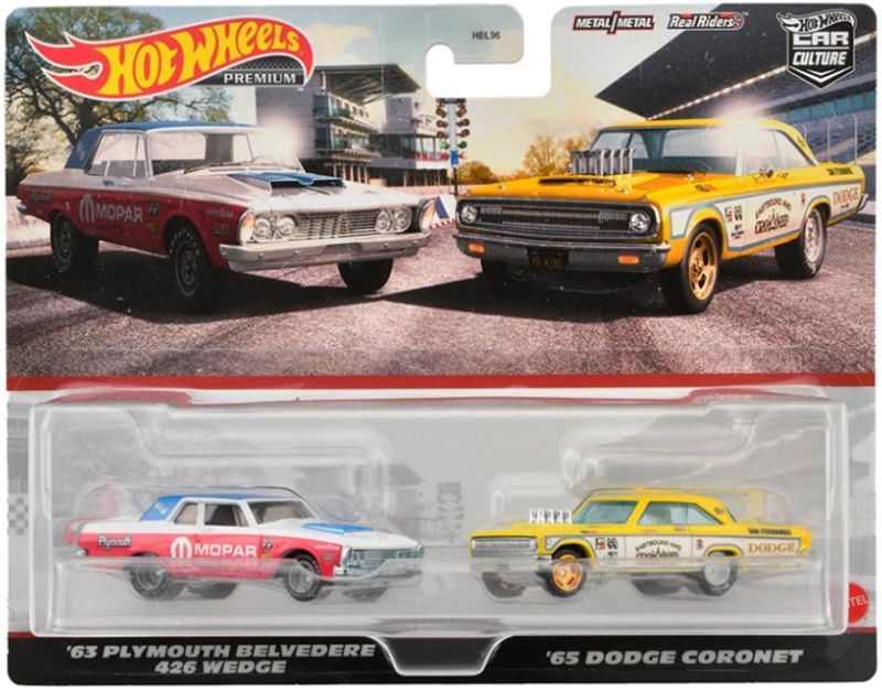 画像: 【仮予約】PRE-ORDER - 2023 HW CAR CULTURE "PREMIUM 2PACK" 【プリマス ベルべディア 426 ウェッジ / '65 ダッジ コロネット】WHITE-YELLOW/RR(6月上旬入荷予定