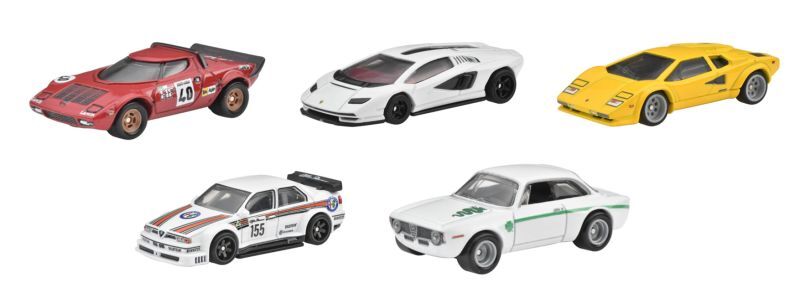 画像: 2023 HW CAR CULTURE【"スペッタコラーレ" 5種セット】LANCIA STRATOS/LAMBORGHINI COUNTACH LPI 800-4/LAMBORGHINI COUNTACH LP 5000 QV/ALFA ROMEO 155 V6 Ti/ALFA ROMEO GIULIA SPRINT GTA 