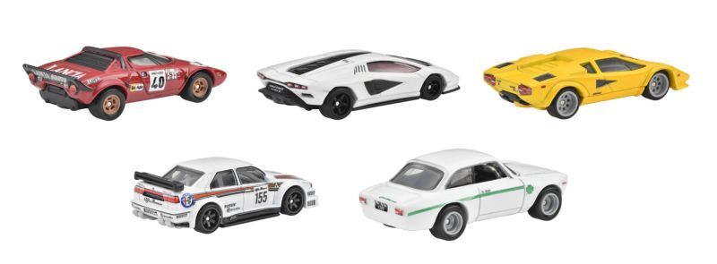 画像: 2023 HW CAR CULTURE【"スペッタコラーレ" 5種セット】LANCIA STRATOS/LAMBORGHINI COUNTACH LPI 800-4/LAMBORGHINI COUNTACH LP 5000 QV/ALFA ROMEO 155 V6 Ti/ALFA ROMEO GIULIA SPRINT GTA 