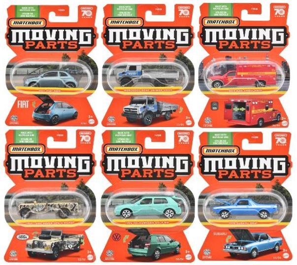 画像: 【仮予約】PRE-ORDER - 【2023 MATCHBOX MOVING PARTS　"E"アソート 8個入り】2021 フィアット 500E/メルセデス・ベンツ ウニモグ U5023/2019 ラム アンビュランス/1965 ランドローバー ジェンII ピックアップ/1995 フォルクスワーゲン ゴルフ MK/1978 スバル ブラット(7月下旬入荷予定）