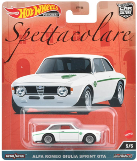 画像: 2023 HW CAR CULTURE "スペッタコラーレ" 【ALFA ROMEO GIULIA SPRINT GTA】WHITE/RR