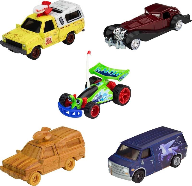 画像: 【US版】 2023 HW "DISNEY 100TH" 【5 CAR SET BOX】GUINEVERE VAN/PIZZA PLANET TRUCK(WOOD)/PIZA PLANET TRUCK/TOY STORY RC CAR/CRUELLA DE VIL/RR