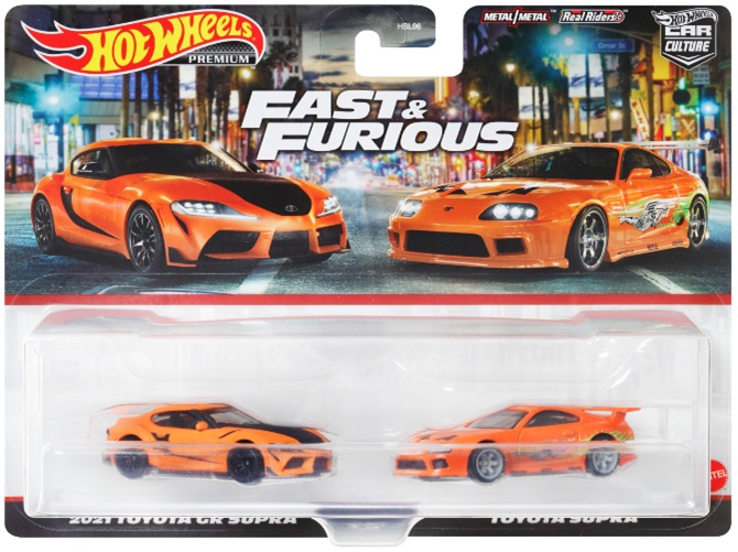 画像: 2023 HW CAR CULTURE "PREMIUM 2PACK" 【"ワイルド・スピード"  2021 トヨタ GR スープラ / トヨタ スープラ】ORANGE/RR