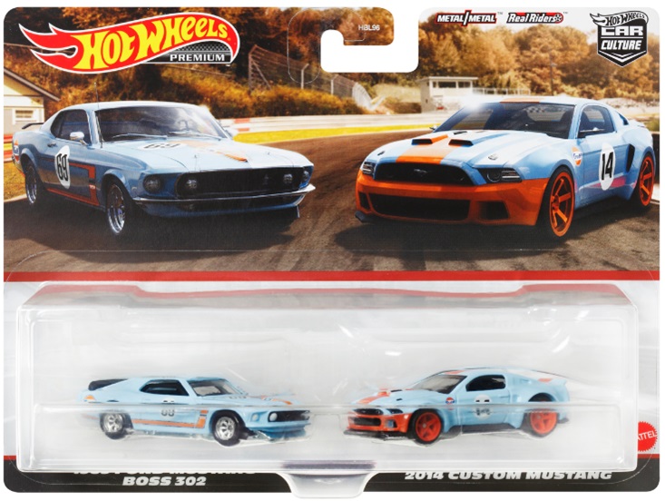 画像: 2023 HW CAR CULTURE "PREMIUM 2PACK" 【"GULF" 1969 フォード マスタング BOSS 302 / 2014 カスタム マスタング】LT.BLUE/RR