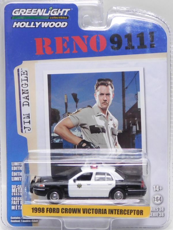 画像1: 2023 GREENLIGHT HOLLYWOOD SERIES 38 【1998 FORD CROWN VICTORIA INTERCEPTOR】BLACK-WHITE(RENO911!) 