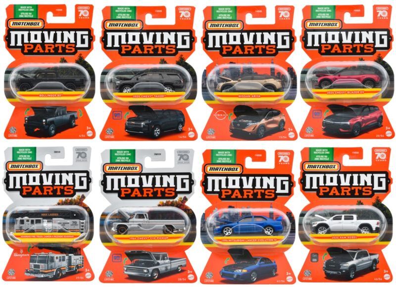 画像: 【2023 MATCHBOX MOVING PARTS　"H"アソート 8個入り】ボランジェ B2/2020 シェビー タホ/日産 アリア/2024 シェビー ブレイザー EV/シーグレーブ ファイヤートラック/1964 シェビー C10 ピックアップ/1996 三菱 ランサーエボリューション IV/2020 ラム レベル