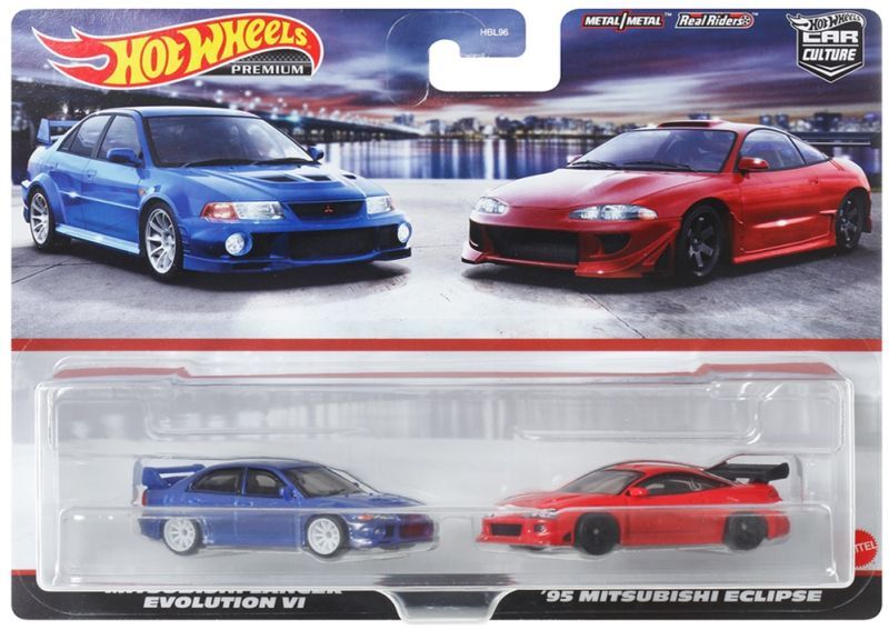 画像: 【仮予約】PRE-ORDER - 2023 HW CAR CULTURE "PREMIUM 2PACK" 【三菱 ランサーエボリューション VI / '95 三菱 エクリプス】BLUE-RED/RR(12月中旬入荷予定)(ショートした場合は先着順となります）